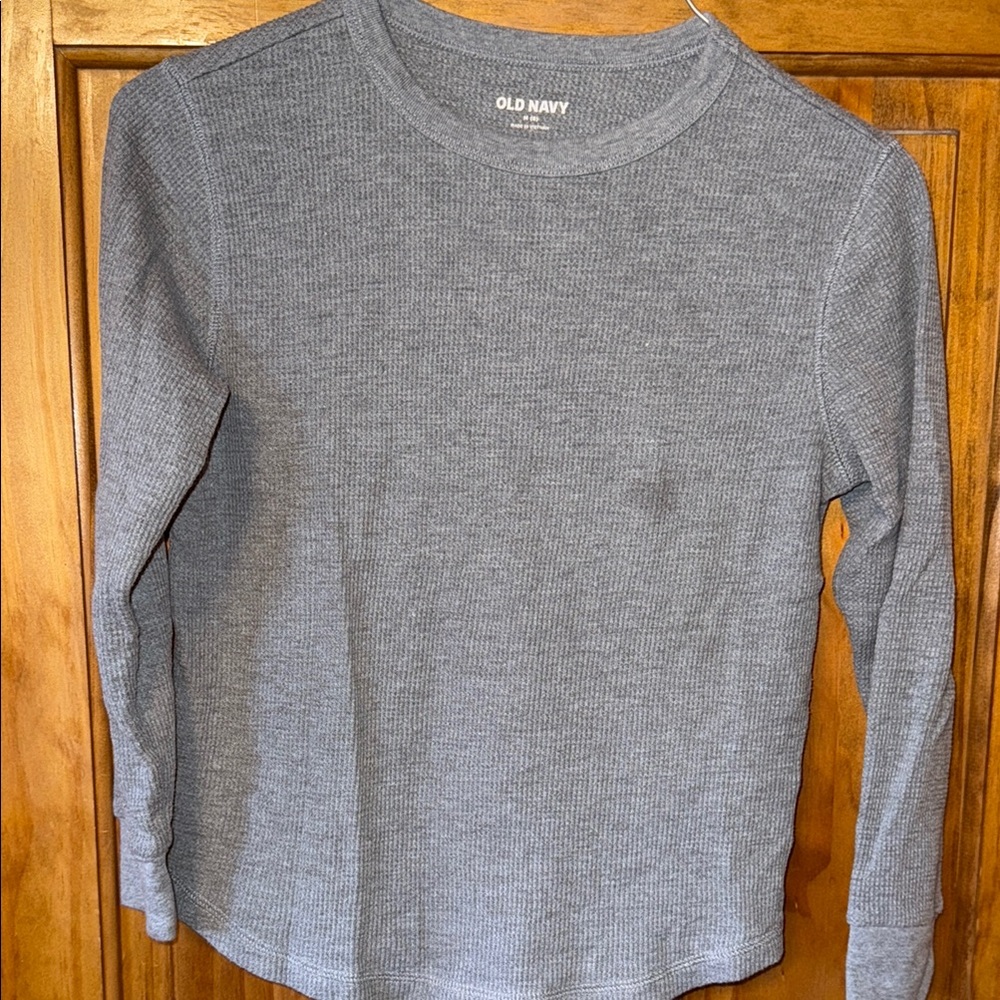 Old Navy Heather Gray Waffle Knit Top